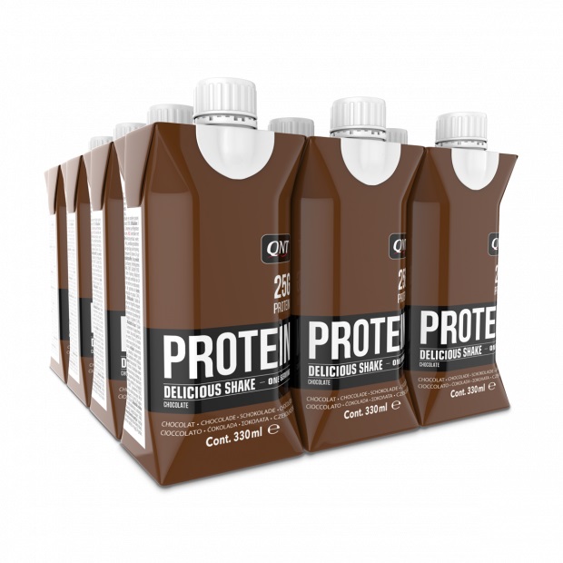 QNT Delicious Whey Protein Shake 330ml QNT Pack Of 12 Chocolate GL