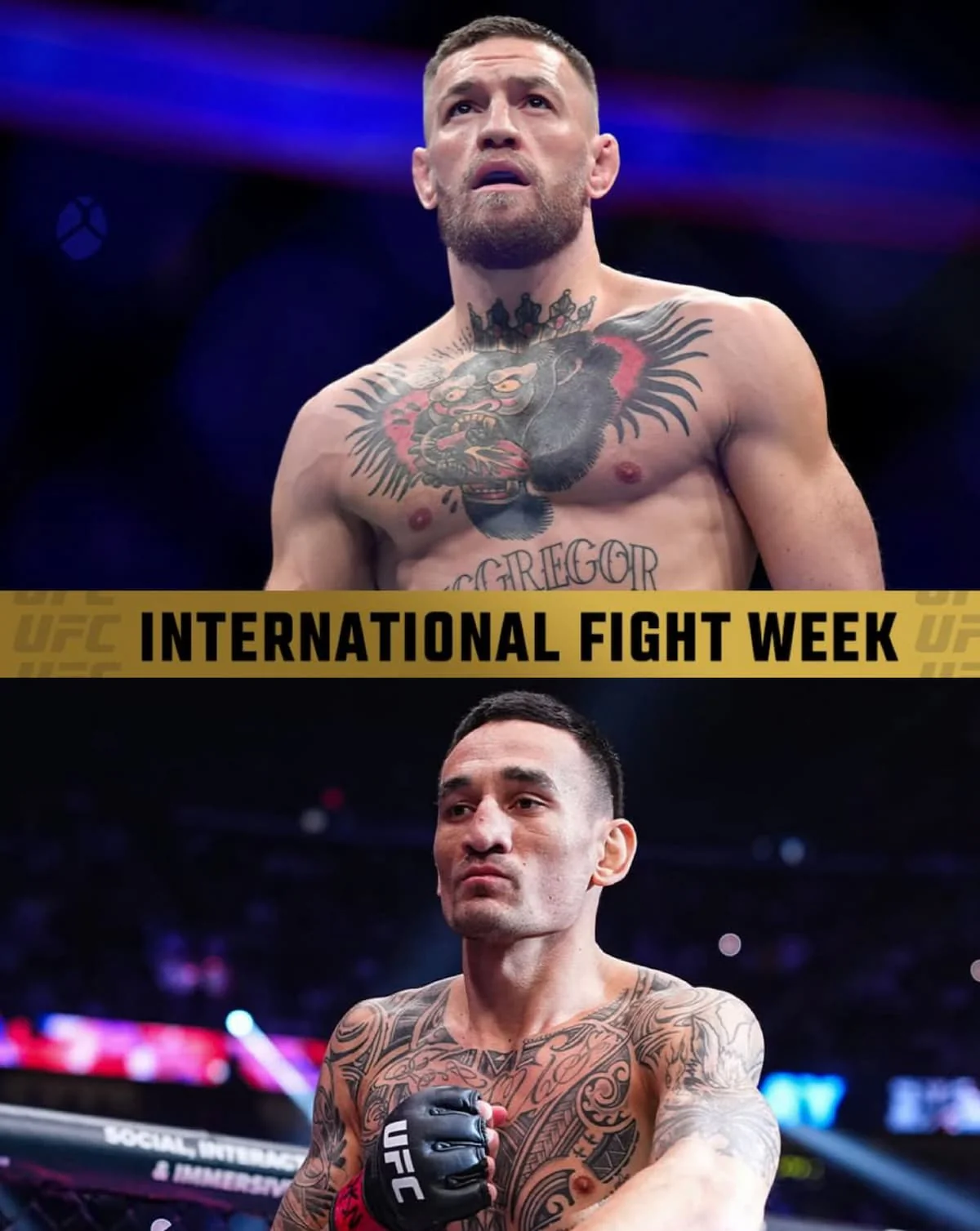 Conor McGregor et Michael Chandler pendant l’International Fight Week de l’UFC. Source : UFC via Instagram.