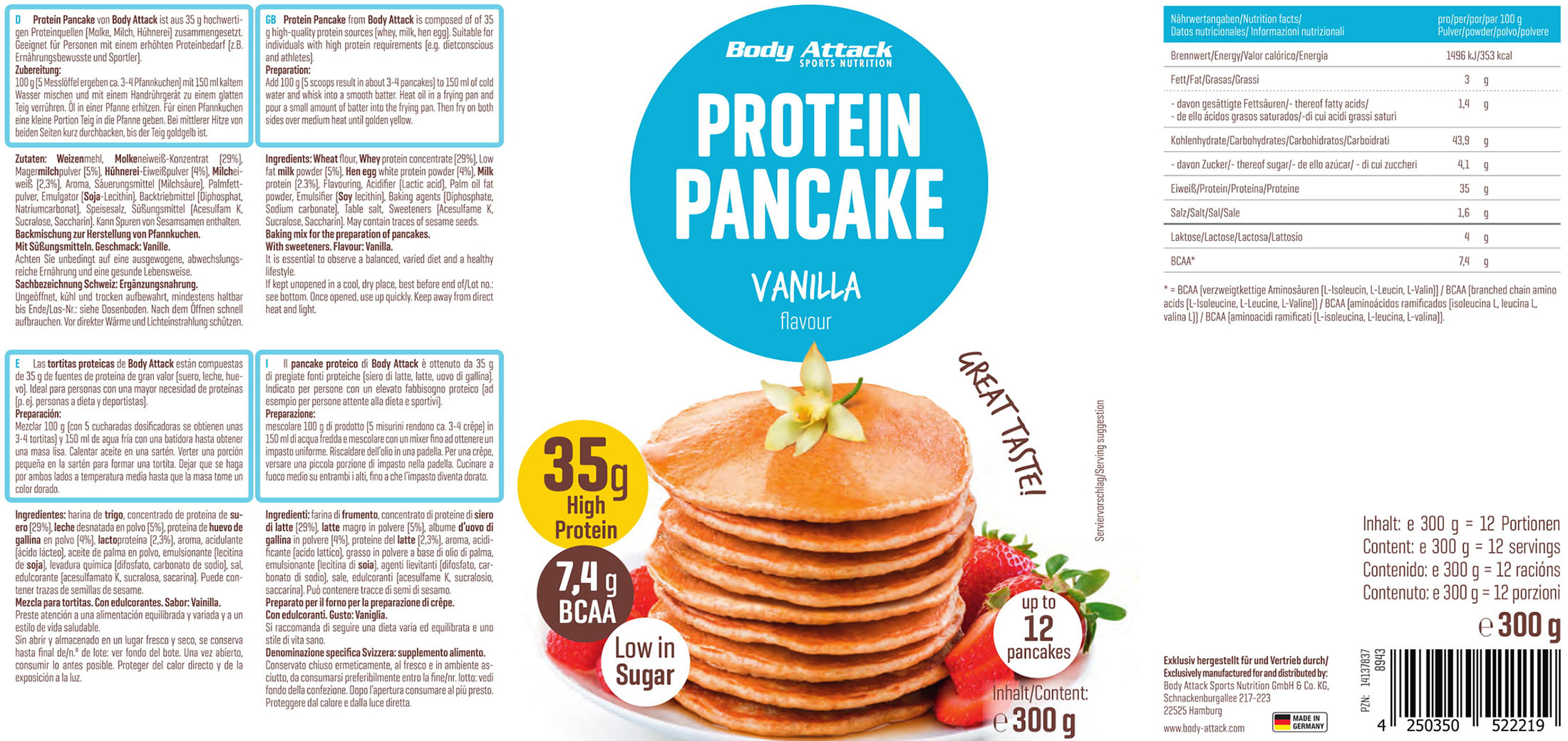 Body Attack Body Attack Protein Pancake (300g) 808-17