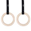 Gymnastics rings Ø 25mm in wood with adjustable strap