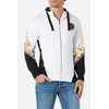 Letter Printed Hooded Full Zip, Size: M, Colour: Weiss