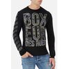 L/S T-Shirt With Prints, Size: M, Colour: Schwarz