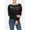 Brushed Sweatshirt Boat Neck, Size: L, Colour: Schwarz