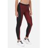 Mid-Rise  Color-Block Leggings, Size: S, Colour: Bordeau