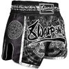 8 Weapons Muay Thai Shorts Carbon - Sak Yant Tigers, Colour: Schwarz, Size: XL