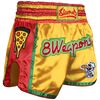 8 WEAPONS Muay Thai Shorts - Muay Pizza S, Size: S, Colour: Yellow