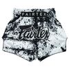 Muay Thai Shorts Fairtex Grunge, Size: S, Colour: Weiss