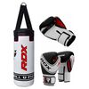 Junior Boxing Set - Punch Bag 60 cm + Boxing Gloves 6 oz, Colour: Weiss, Additional Weight: 8 kg, Length: 0.6m
