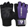 Gym Weight Lifting Gloves W1 Half, Colour: Violett, Size: L