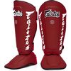 Protèges-Tibias Fairtex SP7 Twister Détachable, Taille: L, Couleur: Rouge