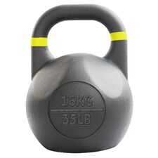 Kettlebell en acier avec revêtement en poudre GladiatorFit | 16 KG, Couleur: Noir, Poids kg: 16