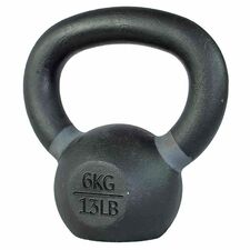 Powder-coated steel kettlebell GladiatorFit | 6 KG, Colour: Schwarz, Additional Weight: 6 kg