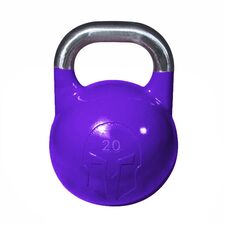 Kettlebell de compétition en fonte avec logo incrusté GladiatorFit | 20 KG, Couleur: Violet, Poids kg: 20