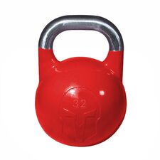 Cast-iron competition kettlebell with inlaid logo | 32 KG, Colour: Rot, Additional Weight: 32 kg