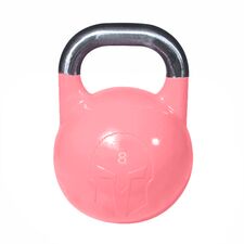 Cast-iron competition kettlebell with inlaid logo | 8 KG, Colour: Rosa, Additional Weight: 8 kg
