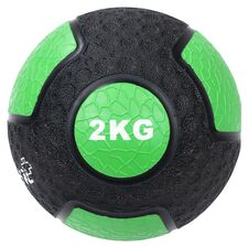 Medicine Ball" weighted ball made of durable rubber | 2 KG, Colour: Green, Additional Weight: 2 kg