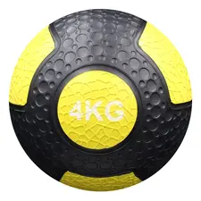 Medicine Ball" weighted ball made of durable rubber | 4 KG, Colour: Yellow, Additional Weight: 4 kg