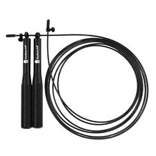3M adjustable aluminium "Speed Rope" skipping rope + bag GladiatorFit | Black, Colore: Nero