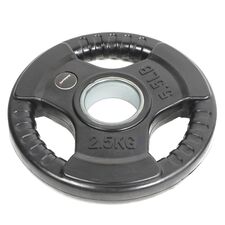 Scheibe mit Gummigriffen "Bumper Plate" Ø 51mm GladiatorFit | 2.5 KG, Farbe: Schwarz, Zusatzgewicht: 2.5 kg