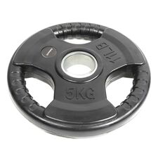 Bumper Plate" rubber grip disc Ø 51mm GladiatorFit | 5 KG, Colour: Schwarz, Additional Weight: 5 kg