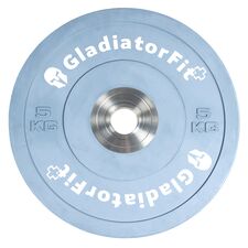 Competition rubber disc "Bumper Plate" Ø 51mm | 5 KG, Colour: Grey, Additional Weight: 5 kg