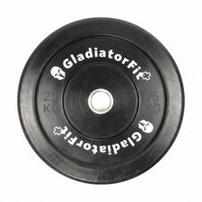 Olympic black rubber "Bumper Plate" Ø 51mm GladiatorFit | 25 KG, Colore: Nero, Peso aggiuntivo: 25 kg
