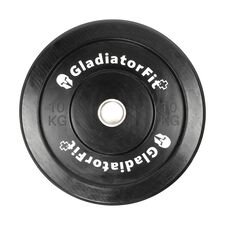 Olympic black rubber "Bumper Plate" Ø 51mm GladiatorFit | 10 KG, Colore: Nero, Peso aggiuntivo: 10 kg