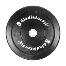 Olympic black rubber "Bumper Plate" Ø 51mm GladiatorFit | 15 KG, Colour: Schwarz, Additional Weight: 15 kg