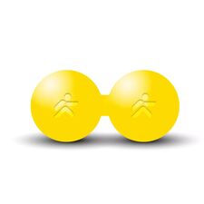 Double ebonite massage ball "Foam Ball" Ø 6cm | Gelb