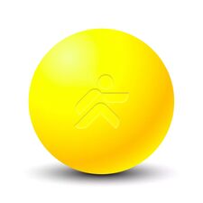 Ebonite massage ball Ø 6cm "Foam Ball | Gelb