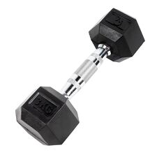 Hex Dumbbell in rubber GladiatorFit | 3 KG, Colour: Schwarz, Additional Weight: 3 kg