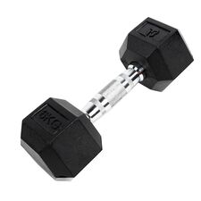 Hex Dumbbell in rubber | 6 KG, Colour: Schwarz, Additional Weight: 6 kg