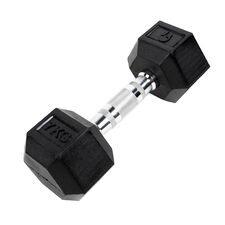 Sechseckige Hantel "Hex Dumbbell" aus Gummi GladiatorFit | 7 KG, Farbe: Schwarz, Zusatzgewicht: 7 kg