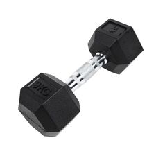 Hex Dumbbell in rubber GladiatorFit | 9 KG, Colour: Schwarz, Additional Weight: 9 kg