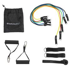 Kit of elastic resistance bands/tubes with handles + GladiatorFit bag