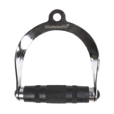 Curved steel and rubber pulley pull handle