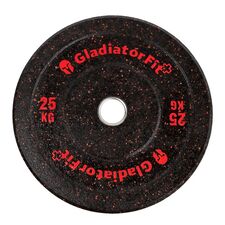 Disque olympique "Hi-Temp" Caoutchouc Ø 51mm GladiatorFit | 25 KG, Couleur: Rouge, Poids kg: 25