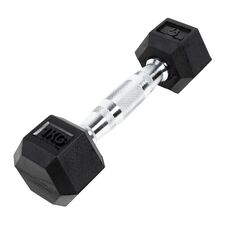 Hex Dumbbell in rubber GladiatorFit | 1 KG, Colour: Schwarz, Additional Weight: 1 kg