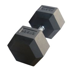 Sechseckige Hantel "Hex Dumbbell" aus Gummi GladiatorFit | 42.5 KG, Farbe: Schwarz, Zusatzgewicht: 42.5 kg
