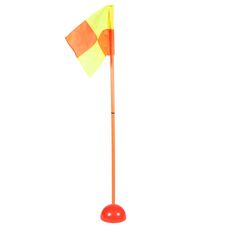 Demilitation corner post with checkered flag