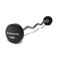 Long Curl Rubber Dumbbell | 15 KG
