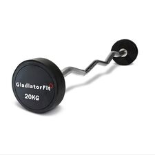 Long Curl Rubber Dumbbell | 20 KG