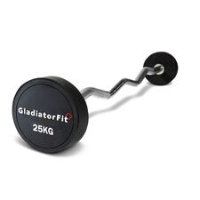 Long Curl Rubber Dumbbell | 25 KG