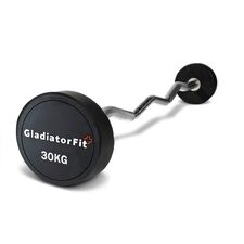 Long Curl Rubber Dumbbell | 30 KG