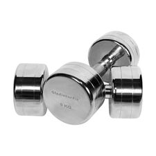 Haltères ronds en chrome (lot de 2) | 2 x 9 KG