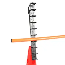 Raised milestone graduated scale for cone stud with holes 10 to 50 cm