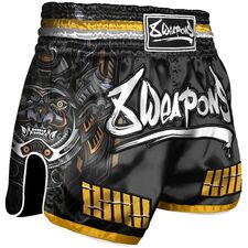 8 WEAPONS Muay Thai Shorts - Samurai 2.0 gold XXL, Size: 2XL, Colour: Schwarz