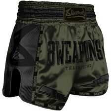 8 Weapons Muay Thai Shorts Carbon - Underworld, Colour: Khaki, Size: L