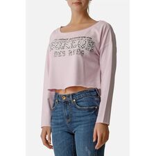 Loose Fit Cropped Sweatshirt, Size: M, Colour: Rosa
