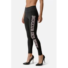 Folded High-Waisted Leggings, Size: XL, Colour: Schwarz